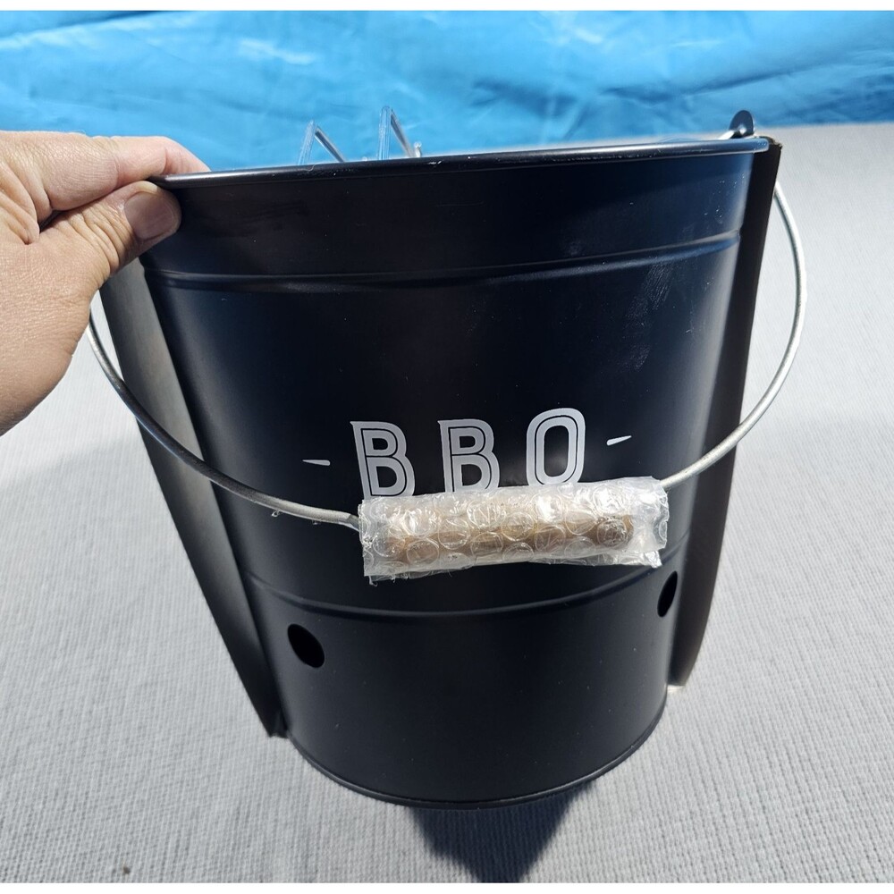 Sterling BBQ Bucket Portable Charcoal Bucket Grill Small Matte Black No.19